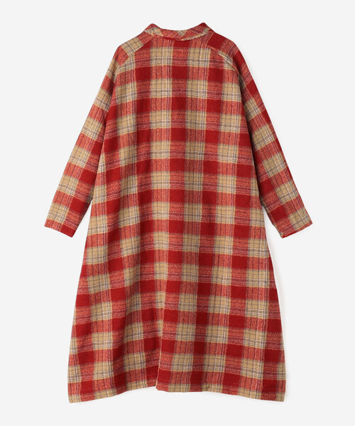 GALLEGO DESPORTES（ギャレゴデスポート）の「GALLEGO DESPORTES | ウールチェック ラグランスリーブドレス WOMEN（ワンピース・レディース・レッド系その他・S）」の4枚目の写真