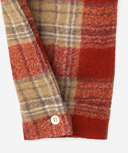 GALLEGO DESPORTES（ギャレゴデスポート）の「GALLEGO DESPORTES | ウールチェック ラグランスリーブドレス WOMEN（ワンピース・レディース・レッド系その他・S）」の6枚目の写真