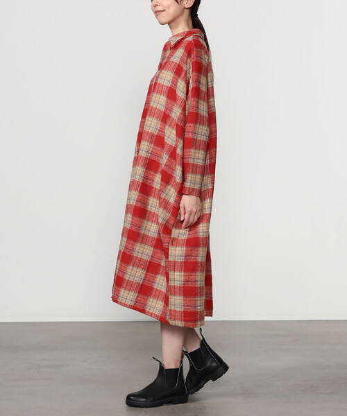 GALLEGO DESPORTES（ギャレゴデスポート）の「GALLEGO DESPORTES | ウールチェック ラグランスリーブドレス WOMEN（ワンピース・レディース・レッド系その他・S）」の14枚目の写真