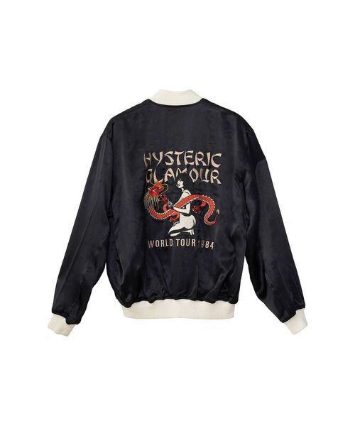 HYSTERIC GLAMOUR ベロア 刺繍 ヒスガール ブルゾン M HYSTERIC GLAMOUR ベロア刺繍レディーススカジャン リバーシブル