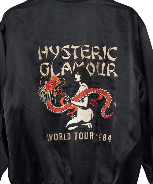 HYSTERIC GLAMOUR レーヨンスカジャン BK フリーサイズ 刺繍 FLAMING YOUTH刺繍 スカジャン|HYSTERIC GLAMOUR MEN | HYSTERIC