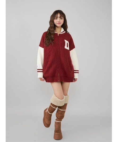 ダーリッチ　THE Social CLUBニットブルゾン　レッド THE Social CLUBニットブルゾン（ブルゾン）｜Darich