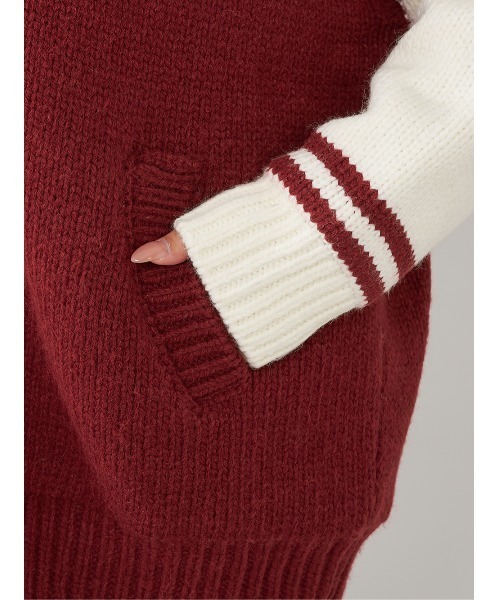 ダーリッチ　THE Social CLUBニットブルゾン　レッド THE Social CLUBニットブルゾン（ブルゾン）｜Darich