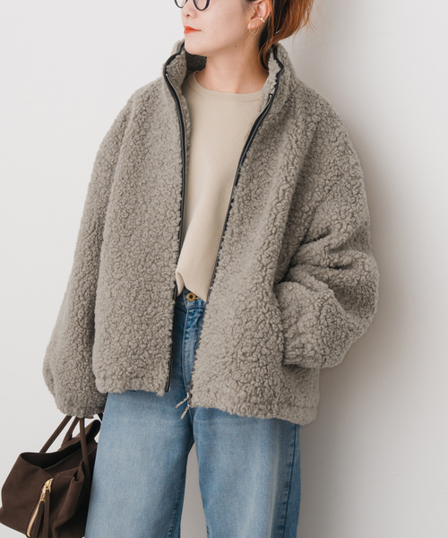 Spick & Span（スピックアンドスパン）の「ZIPBOA BZ / ジップボア ブルゾン（ブルゾン・レディース・アイボリー/ベージュ・38/36）」の21枚目の写真