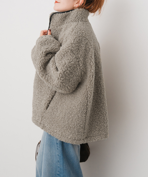 Spick & Span（スピックアンドスパン）の「ZIPBOA BZ / ジップボア ブルゾン（ブルゾン・レディース・アイボリー/ベージュ・38/36）」の22枚目の写真