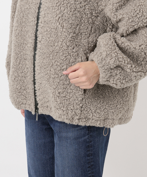 Spick & Span（スピックアンドスパン）の「ZIPBOA BZ / ジップボア ブルゾン（ブルゾン・レディース・アイボリー/ベージュ・38/36）」の9枚目の写真