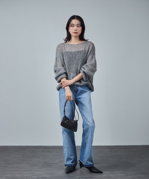 SALON adam et rope'（サロン アダム エ ロペ）の「シアーモヘアスパンコールプルオーバー 2（ニット/セーター・レディース・グレー/レッド/オフホワイト/ピンク・FREE）」の16枚目の写真