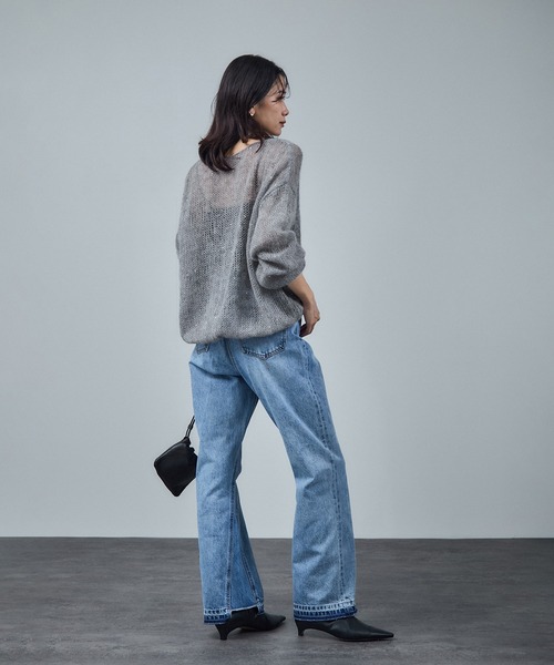 SALON adam et rope'（サロン アダム エ ロペ）の「シアーモヘアスパンコールプルオーバー 2（ニット/セーター・レディース・グレー/レッド/オフホワイト/ピンク・FREE）」の18枚目の写真