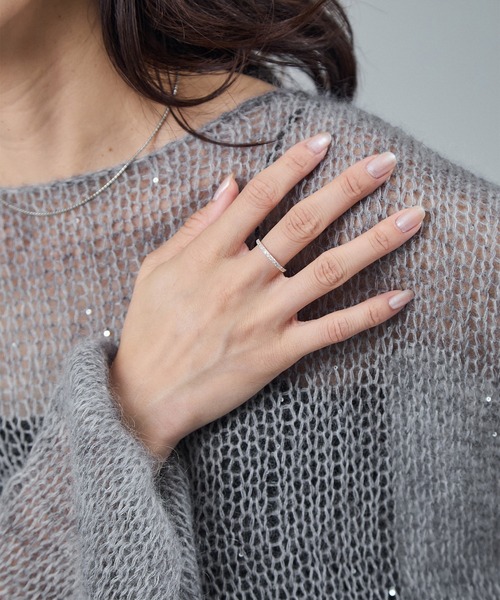 SALON adam et rope'（サロン アダム エ ロペ）の「シアーモヘアスパンコールプルオーバー 2（ニット/セーター・レディース・グレー/レッド/オフホワイト/ピンク・FREE）」の21枚目の写真