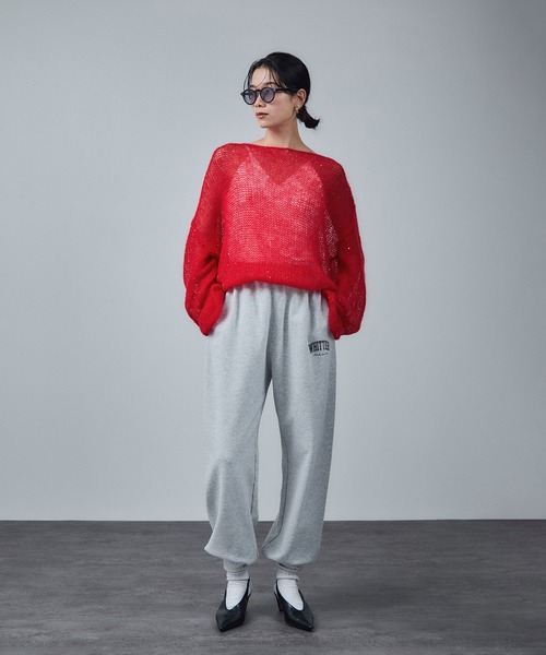 SALON adam et rope'（サロン アダム エ ロペ）の「シアーモヘアスパンコールプルオーバー 2（ニット/セーター・レディース・グレー/レッド/オフホワイト/ピンク・FREE）」の11枚目の写真