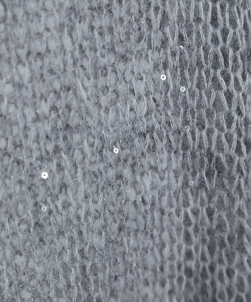 SALON adam et rope'（サロン アダム エ ロペ）の「シアーモヘアスパンコールプルオーバー 2（ニット/セーター・レディース・グレー/レッド/オフホワイト/ピンク・FREE）」の9枚目の写真