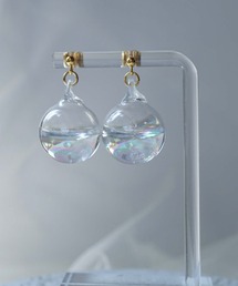 jolie minette/ シンプル 水入りオーロラガラスドーム ピアス/アレルギー対応