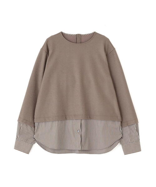 human woman(ヒューマンウーマン)の「◆シャツドッキングミルドジャージープルオーバー(Tシャツ/カットソー・レディース・ブラウン系その他/オレンジ/ネイビー・MEDIUM)」の7枚目の写真