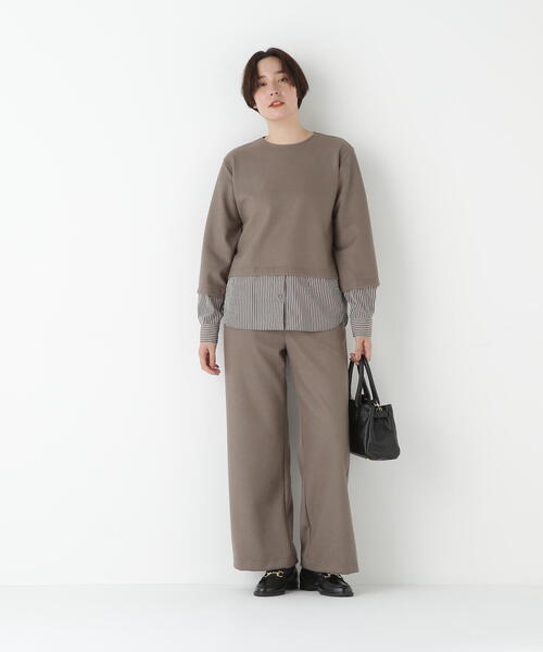human woman(ヒューマンウーマン)の「◆シャツドッキングミルドジャージープルオーバー(Tシャツ/カットソー・レディース・ブラウン系その他/オレンジ/ネイビー・MEDIUM)」の10枚目の写真