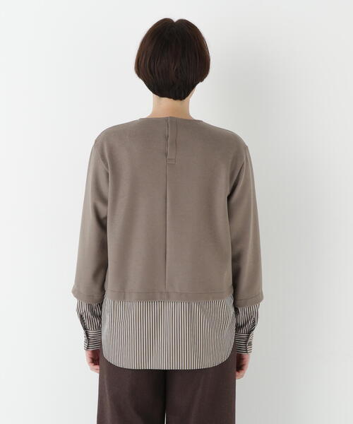 human woman(ヒューマンウーマン)の「◆シャツドッキングミルドジャージープルオーバー(Tシャツ/カットソー・レディース・ブラウン系その他/オレンジ/ネイビー・MEDIUM)」の13枚目の写真