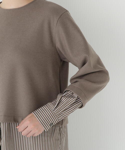 human woman(ヒューマンウーマン)の「◆シャツドッキングミルドジャージープルオーバー(Tシャツ/カットソー・レディース・ブラウン系その他/オレンジ/ネイビー・MEDIUM)」の15枚目の写真