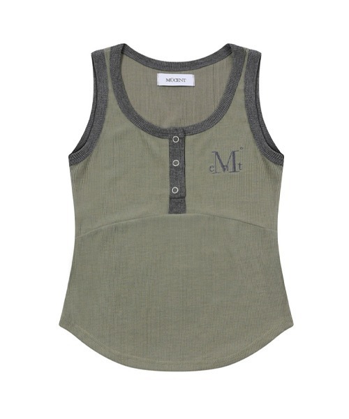 MUCENT（ムセント）の「COLOR-POP BUTTON CROP SLEEVELESS（タンクトップ・レディース・ピンク/ブラウン/カーキ/スカイブルー・FREE）」の8枚目の写真