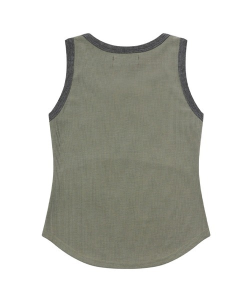 MUCENT（ムセント）の「COLOR-POP BUTTON CROP SLEEVELESS（タンクトップ・レディース・ピンク/ブラウン/カーキ/スカイブルー・FREE）」の9枚目の写真