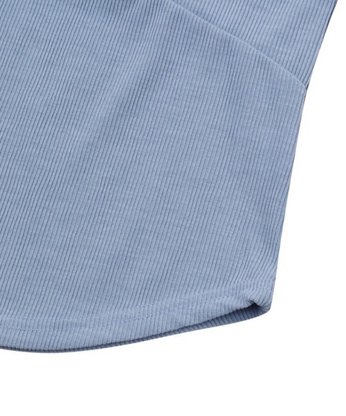 MUCENT（ムセント）の「COLOR-POP BUTTON CROP SLEEVELESS（タンクトップ・レディース・ピンク/ブラウン/カーキ/スカイブルー・FREE）」の19枚目の写真