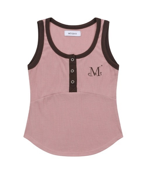 MUCENT（ムセント）の「COLOR-POP BUTTON CROP SLEEVELESS（タンクトップ・レディース・ピンク/ブラウン/カーキ/スカイブルー・FREE）」の20枚目の写真