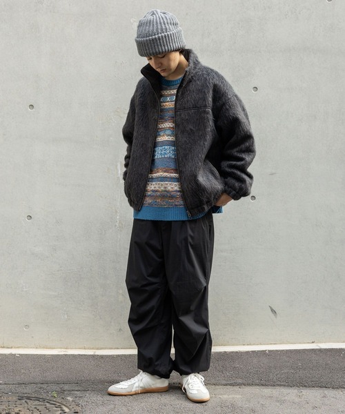niko and...(ニコアンド)の「シャギースタンドブルゾン(ブルゾン・メンズ・スモーク/チャコール・MEDIUM/LARGE)」の4枚目の写真