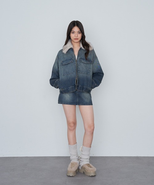 RAY CASSIN（レイカズン）の「リボン付レッグウォーマー（レッグウォーマー・レディース・アイボリー/ブラック/グレー・FREE）」の7枚目の写真