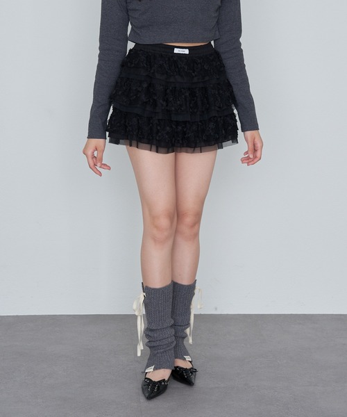 RAY CASSIN（レイカズン）の「リボン付レッグウォーマー（レッグウォーマー・レディース・アイボリー/ブラック/グレー・FREE）」の10枚目の写真