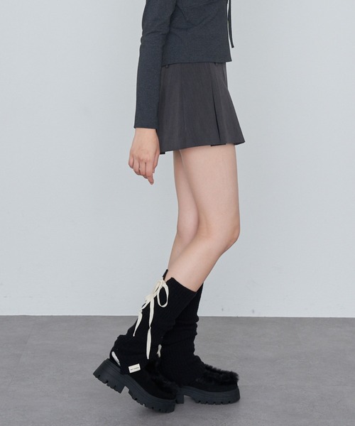 RAY CASSIN（レイカズン）の「リボン付レッグウォーマー（レッグウォーマー・レディース・アイボリー/ブラック/グレー・FREE）」の20枚目の写真