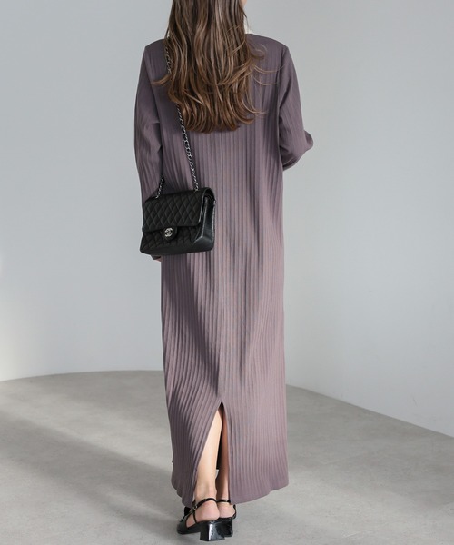 ワンピース Bonjour Bonjour Sagan シャツワンピース バックピンタックロングカラー