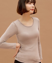 BAMBI WATER(バンビウォーター)の【特許取得】 カップ付きヒートインナー クルーネック 長袖 ロング あったかインナー カパカパしないブラトップ(インナーウェア/肌着)