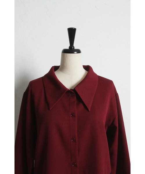 ARVELLIA(アルベリア)の「LACE CONTRAST SHIRT(シャツ/ブラウス・レディース・レッド/ブラック・M)」の7枚目の写真