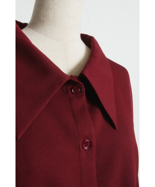 ARVELLIA(アルベリア)の「LACE CONTRAST SHIRT(シャツ/ブラウス・レディース・レッド/ブラック・M)」の8枚目の写真
