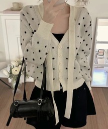 ルネ♡リボンデザイン カーディガン 紐リボンニットカーディガン（カーディガン/ボレロ）｜leune