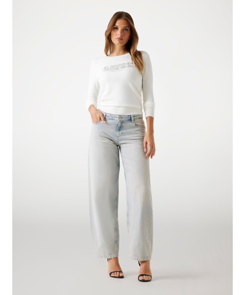 Guess（ゲス）の「Long Sleeves Crew Neck Reyna Logo Sweater ニット セーター （ニット/セーター・レディース・ブラック/クリーム・SMALL/X-SMALL/MEDIUM/LARGE/X-LARGE）」の18枚目の写真