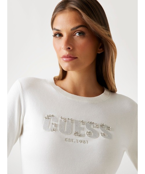 Guess（ゲス）の「Long Sleeves Crew Neck Reyna Logo Sweater ニット セーター （ニット/セーター・レディース・ブラック/クリーム・SMALL/X-SMALL/MEDIUM/LARGE/X-LARGE）」の19枚目の写真