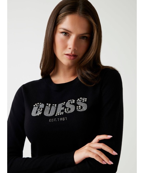 Guess（ゲス）の「Long Sleeves Crew Neck Reyna Logo Sweater ニット セーター （ニット/セーター・レディース・ブラック/クリーム・SMALL/X-SMALL/MEDIUM/LARGE/X-LARGE）」の16枚目の写真