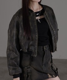 apres jour mignon（アプレジュールミニョン）の「フェイクレザーブルゾン（ブルゾン）」