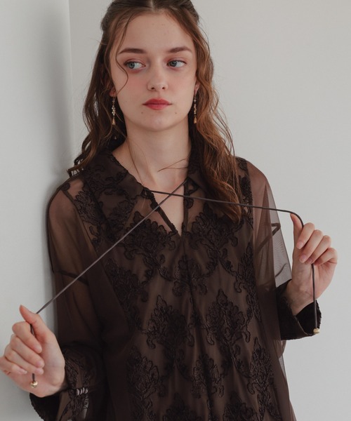 デザインカラーモールレースドレス（ドレス）｜Dorry Doll（ドリー