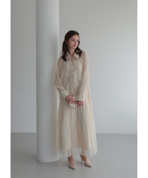 Dorry Doll（ドリードール）の「デザインカラーモールレースドレス（ドレス・レディース・ブラック/ダークブラウン/ホワイト系その他/カーキ・MEDIUM）」の10枚目の写真