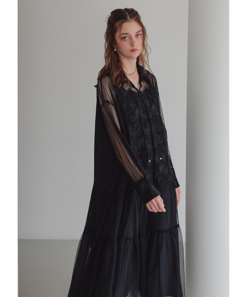 Dorry Doll（ドリードール）の「デザインカラーモールレースドレス（ドレス・レディース・ブラック/ダークブラウン/ホワイト系その他/カーキ・MEDIUM）」の18枚目の写真