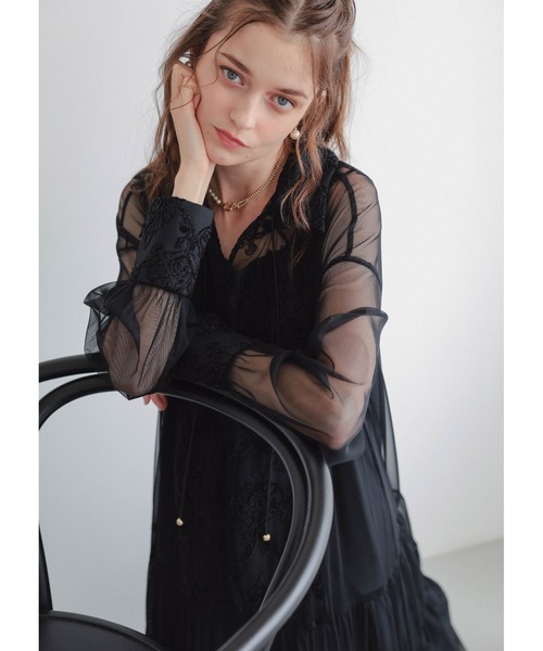 デザインカラーモールレースドレス（ドレス）｜Dorry Doll（ドリー