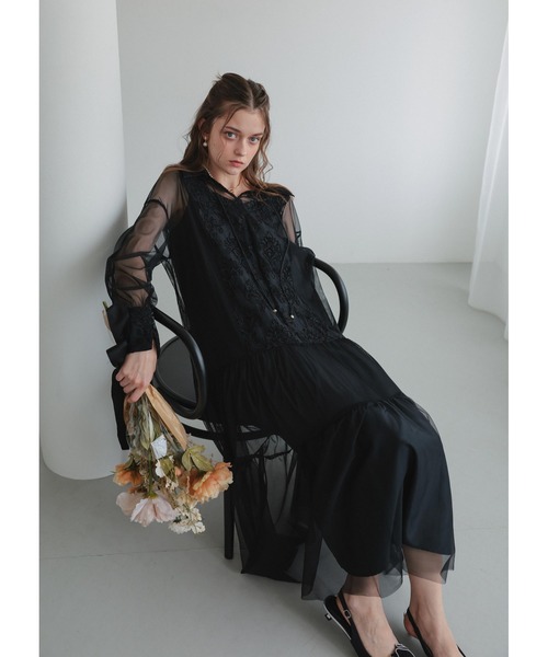 デザインカラーモールレースドレス（ドレス）｜Dorry Doll（ドリー