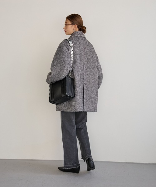 BAYFLOW（ベイフロー）の「シャギージャコット（テーラードジャケット・レディース・ベージュ/ブラウン/グレー/ライトベージュ・SMALL/MEDIUM）」の13枚目の写真