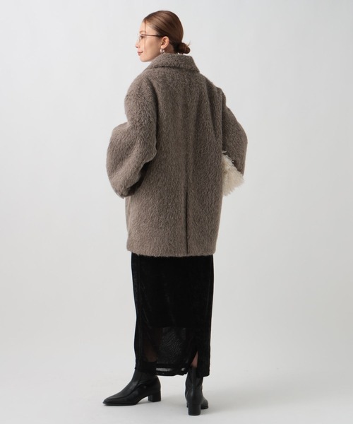 BAYFLOW（ベイフロー）の「シャギージャコット（テーラードジャケット・レディース・ベージュ/ブラウン/グレー/ライトベージュ・SMALL/MEDIUM）」の17枚目の写真