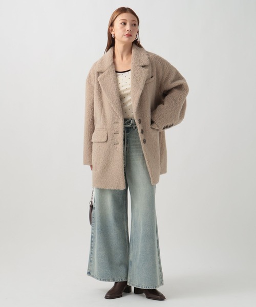 BAYFLOW（ベイフロー）の「シャギージャコット（テーラードジャケット・レディース・ベージュ/ブラウン/グレー/ライトベージュ・SMALL/MEDIUM）」の20枚目の写真