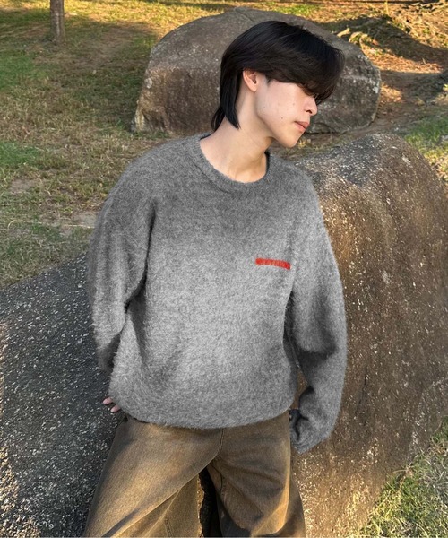 sedacle(セダクル)の「バックパッチシャギーニット(ニット/セーター・メンズ・ブラック/グレー/ブラウン・SMALL/MEDIUM/LARGE)」の3枚目の写真
