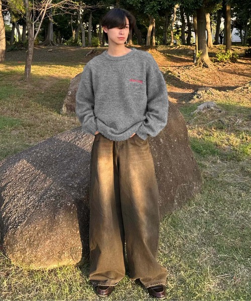 sedacle(セダクル)の「バックパッチシャギーニット(ニット/セーター・メンズ・ブラック/グレー/ブラウン・SMALL/MEDIUM/LARGE)」の15枚目の写真