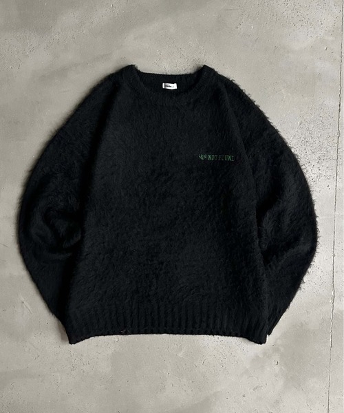 WAAC 防寒 裏地つきシャギーニット ブラック バックパッチシャギーニット（ニット/セーター）｜sedacle（セダクル