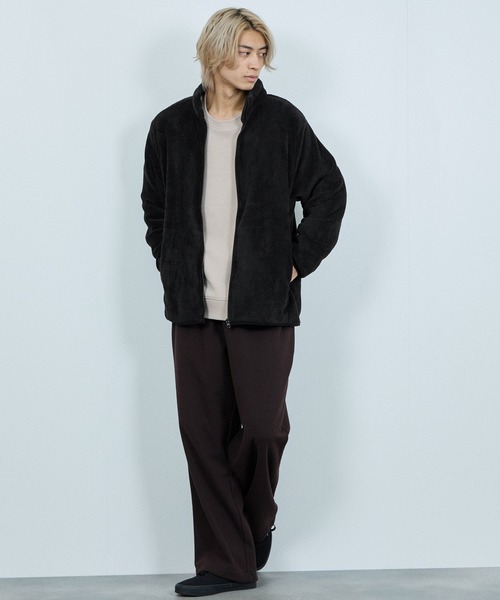 NAVY（ネイビー）の「NAVY シャギーフリースジップジャケット（ブルゾン・メンズ・グレイッシュベージュ/ブルーグリーン/ブラック/ピンク/ネイビー・L/M/S/XL）」の15枚目の写真