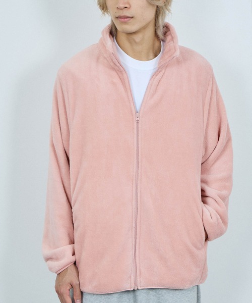 NAVY（ネイビー）の「NAVY シャギーフリースジップジャケット（ブルゾン・メンズ・グレイッシュベージュ/ブルーグリーン/ブラック/ピンク/ネイビー・L/M/S/XL）」の16枚目の写真